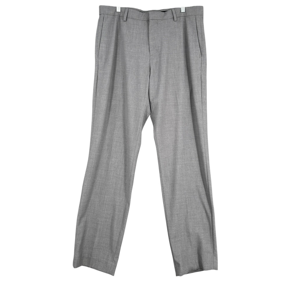 Savane Dress Pants Mens 34x32 Polyester Viscose Blend Gray